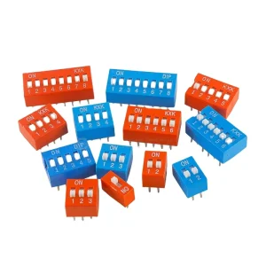 Good Quality Toggle the Switch 1P 2P 3P 4P 5P 6P 7P 8P 9P 10 bit 2.54mm Foot Distance Dial Red and Blue