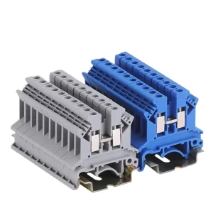 Grey PA66 Nylon UK2.5B 800V Universal Installation Panel Mounted Feed Screw Cage DIN Rail Screw Electric Terminal Block