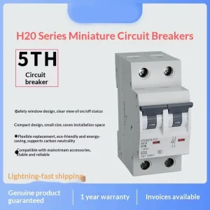 H20 Series Miniature Circuit Breaker 2P D Curve 5TH6263-7CC 6kA Breaking Capacity