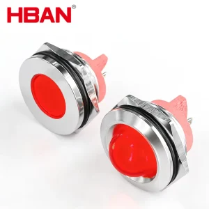 HBAN UL IP67 Red Green Blue White Panel Metal Indicator Light LED Signal LED Indicator 24V for 12V 220V
