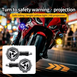 HD Devil’s Eye Strobe Safety Warning Projection Motorcycle Turn Signal LED 6V 9W Waterproof Eagle Pattern Indicator