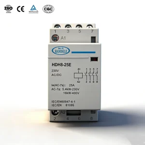 HDH8-25E 4Pole 25A 20A 16A 230V 500V Insulation 4NC Mini AC/DC Electrical Modular DIN Rail Contactor 50/60Hz AC-7a/7b
