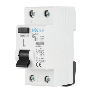 HLL1 Series RCCB Earth Leakage Circuit Breaker 40A-100A 2P 30mA-300mA PA66 Copper 10kA CE Certified IEC/EN 61008-1 LSIG