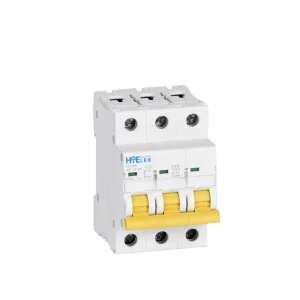 HLM8 63A 3-Phase Low Voltage Copper PA66 MCB CE Certified IEC60898-1 Standard 2-Year Warranty 4.5/6kA Breaking