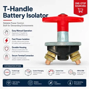 HM 12V 24V 300A Red 2-Key Cut Universal Fit Battery Main Kill Switch Vehicle/Truck/Boat Warranty
