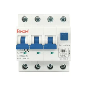 HO234 4P RCBO Electromagnetic Type C20 100MA Type A+S Residual Current Circuit Breaker RCD