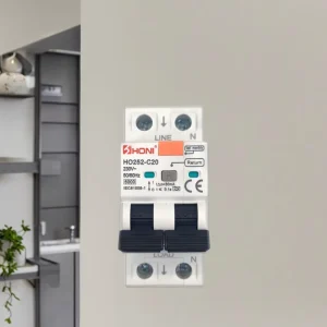 HONI HO252-C20 1P+N 30MA RCBO 6KA Curve C 20A Residual Current Circuit Breaker with Overload Protection 1P+N 30MA Type a