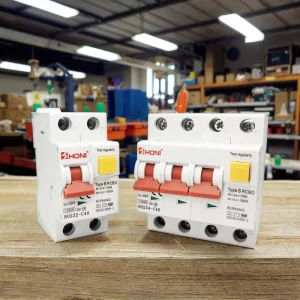 HONI Rcbo Rccb Single Three Phase 2P/4P 10-125A 30ma 100mA 300mA ELCB RCCB Residual Current Device Circuit Breaker RCD Type B