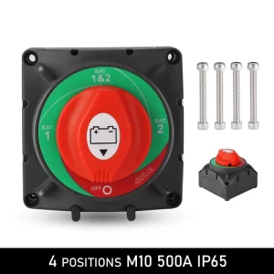 HR HM Car Boat 500A 4 Position 2 Pole 12 24V Automotive Battery Isolator Disconnector Circuit Breaker Disconnect Switch