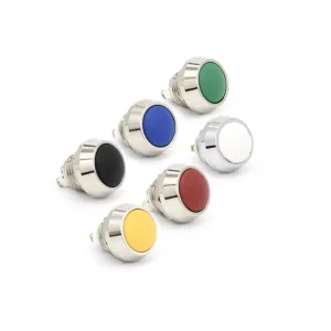 HS12F-10/J/N 12MM 1NO IP65 AC250V Metal Ring Illuminated Screw Terminal Instant Reset Button Switch