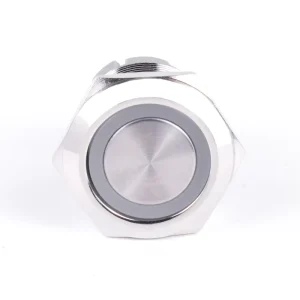 HUSA 25mm High Head Silver Metal Push Button Safe Switch IP65 3A 220V 1NO Momentary Latching CE for LED Strip Light Switches