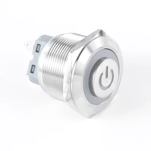 HUSA 25mm High Head Silver Metal Push Button Switch IP65 3A 220V 1NO Momentary Latching CE LED Strip Light Home Appliance
