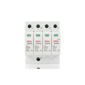 HUYU HLS1 B 100kA 385V 4P Class I SPD Surge Protection Device Imax100kA Uc385V DIN Rail Lightning Surge Arrester