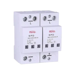 HUYU HLS1 B Surge Protection Device 2P Imax 100kA Uc 385V AC Type B Class I Lightning SPD DIN Rail Surge Arrester