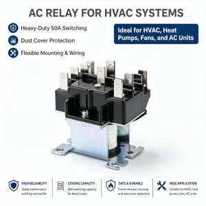 HVAC System 24V 240V 277V 25A 40A SPST SPDT DPST DPDT AC Air Conditioner Solid State SSR Panel Mount Refrigeration Power Relay