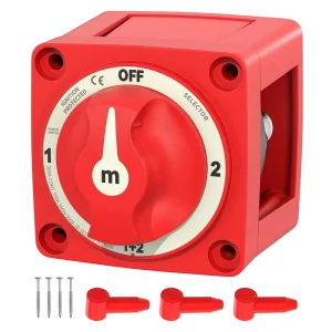 HaoRui HR 3P Battery Disconnect Switch 12V 48V 300A 4 Position Waterproof Ignition Protected Battery Kill Switch