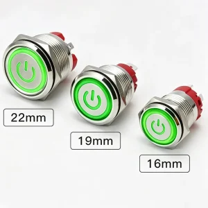 Heavy Duty 12V 24V 110V 220V 15A High Current IP67 Waterproof Stainless Steel Home Appliance High Power Control Momentary