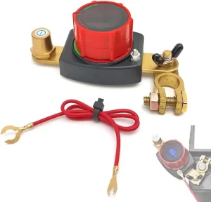 Heavy Duty 5 60A 12 24V Copper Side Post Battery Disconnect Switch with Voltmeter for RV Car Boat