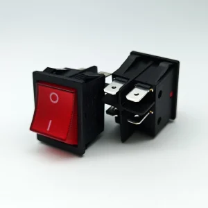 Heavy Duty Rocker Switch KCD4 202EC 16A 250VAC DPST 4 Pin Red Lighted Power Toggle for CE Certified Industrial Quality IP40