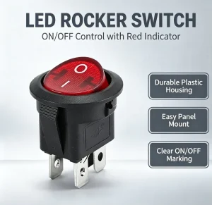 Heavy-Duty Secure Structure Seamless On-Off-On Industrial Rocker Switch Stable Easy Upkeep