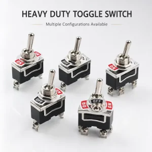 Heavy Duty Toggle Switch 15A 250V 20A 125V 2 3 6 Pin SPST SPDT DPDT On Off On Latching Switch with Waterproof Cap for Marine RV