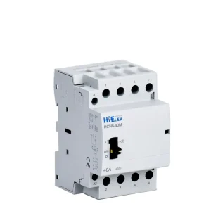 HiELEK HCH8 3 Phase 4 Pole Automatic Modular Contactor 12V DC/48V AC 40A 50/60Hz Silver Point Contacts DIN Rail Mount