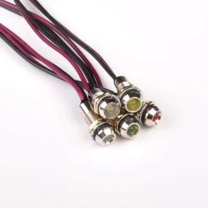 High Brightness 3V 6V 12V 24V 6mm Equipment Pilot LED Indicator Light With Wire