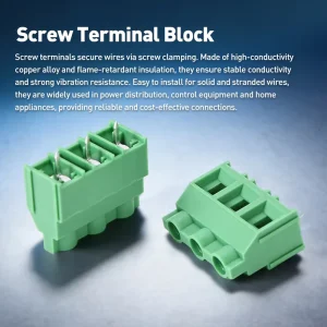 High Conductivity Brass PCB Mount Terminal Connector 2-3 Pin 9.5MM Pitch Screw Terminal Block 300V 30A