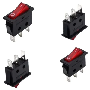 High Current Red LED Rocker Toggle Switch Cover Switches 3 Pin Wide Industrial ON OFF 20A 250V