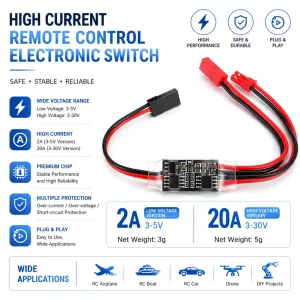 High Current Remote Control Electronic Switch 3 30V 20A 3 5V 2A RC Power Switch for Drone LED Motor DIY Projects
