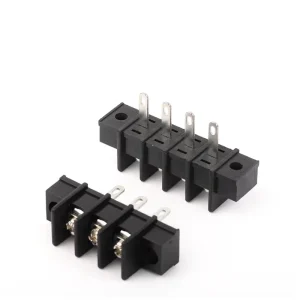 High Current Standard Barrier Series 2 Pin PH10.0mm Terminal Block Black PA66 300V 10A Plug In Ear Piercing Welding