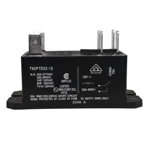 High Power PCB Panel Mount DPST-NO 2 Pole 30A 600V Relay 12VDC Quick Connect Anti-explosive Class F