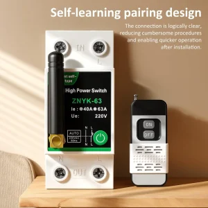 High Power RF Remote Control Switch Home Commercial Use Motor Lighting Control 220V AC 63A 1500m Range