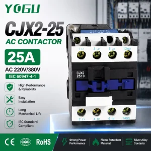 High Precision CJX2 AC Contactor for Electrical Distribution Cabinet and Automation Systems
