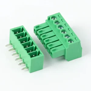 High Quality RS 15EDG 3.81 Plug In PCB Terminal Blocks PA66 Green 300V 8A Factory Direct Sale Straight Bent Pins 2 24 Pole