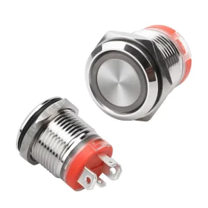 High Quality Waterproof IP67 Push Button Switch Self locking Power Controller with Ring Lamp 16mm Push Button Switch