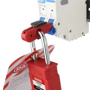 High Strength Durable Lightweight ABS PC Electrical Lockout Tagout Device Miniature Pin Out Circuit Breaker Lockout Safety Tag