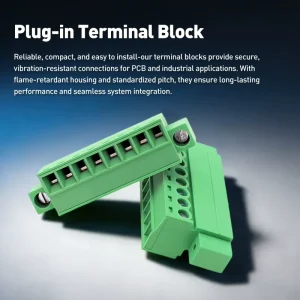 High Temperature Resistant Brass Pluggable Terminal Block Industrial Connector with 28-16AWG Wire Range