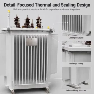 Hospital Distribution Transformer 3D Core Three Phase Silicon Steel Oil Immersed IEC60076 Standard Custom Kva Voltage
