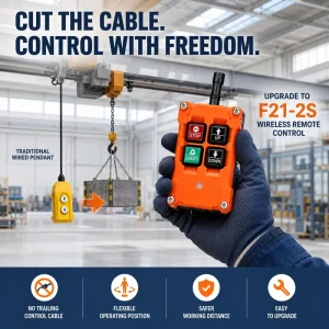 Hot Selling F21-2S AC/DC 12-24V Wireless Remote Control Push Button Switch with 12 Months Warranty CE Certified for Tower Crane