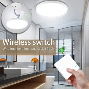 Hotel Waterproof RF433 Bathroom Light Switch Kit 1 Gang 10A Receiver Remote Control for Guest Rooms & Wet Areas