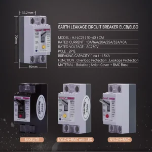 Household 16A Earth Leakage Circuit Breaker 15mA 30mA Bakelite Copper Protector