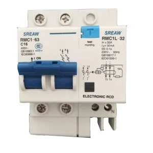 Household Indoor AC230V 30mA C Curve DIN Rail RCBO Earth Leakage Circuit Breaker 6A-63A