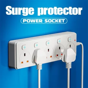 Household UK Surge Protector Power Strip Separate Switch Power Extension Socket Electrical Extension Lead Extension Board