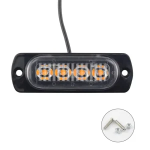 I-CL-4LED 4LED Amber Warning Side Marker Clearance Indicator Light 12v-24v for Truck Trailer RV Car Boat Bus Lorry