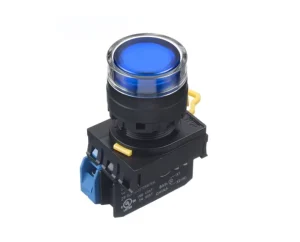 IDEC Pushbutton Switch YW1L-MF2E10Q4S 24V AC/DC SPST-NO Momentary Round Raised Blue