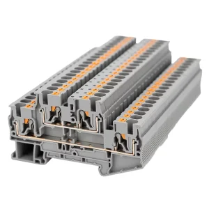 IN13BK Din Rail Terminal Block Automotive Black 50A 600V Tin Plated Copper 2 Pole 12 28AWG Bolt Connection Wire Connector