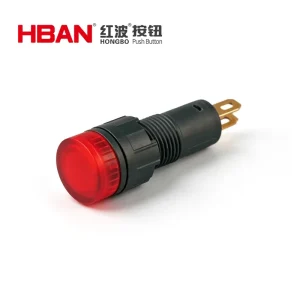 IP40 Indicator 8mm Plastic Waterproof 12V LED Pilot Light Flat Head Pin Terminal for Industrial Control Pilot Light