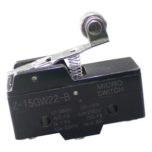 IP40 Short Roller Lever Automotive Micro Limit Switch 16A 125 250V Micro Switch Black With Screw Terminals