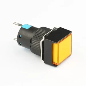 IP40 Square Yellow 12 Volt Led Panel 16mm Led Indicator Light